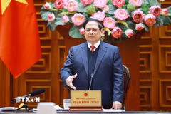 Thủ tướng Phạm Minh Chính phát biểu tại Phiên họp lần thứ năm của Ban Chỉ đạo xây dựng nhà máy điện hạt nhân. (Ảnh: Dương Giang/TTXVN)