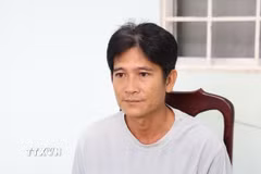 Đối tượng Lê Hoàng Ân tại Cơ quan điều tra. (Ảnh: TTXVN phát)