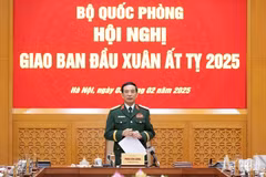 Đại tướng Phan Văn Giang chủ trì hội nghị. (Nguồn: Quân đội Nhân dân)