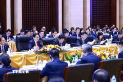 Thủ tướng Phạm Minh Chính phát biểu tại Kỳ họp lần thứ 47 Ủy ban liên Chính phủ Việt Nam-Lào. (Ảnh: Dương Giang/TTXVN)
