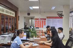 Người dân được hướng dẫn thực hiện giao dịch tại Trung tâm phục vụ Hành chính công phường Hạ Long. (Ảnh: Thanh Vân/TTXVN)
