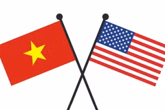 Quốc kỳ Việt Nam và Hoa Kỳ. (Nguồn: Vietnam+)