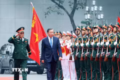 Tổng Bí thư, Chủ tịch nước Tô Lâm đến dự Lễ kỷ niệm 80 năm Ngày truyền thống Lực lượng vũ trang Thủ đô. (Ảnh: Thống Nhất/TTXVN)