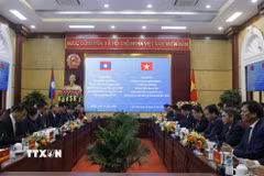 Quang cảnh buổi làm việc. (Ảnh: Thanh Thương/TTXVN)