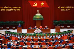 Phiên khai mạc Hội nghị lần thứ ba Ban Chấp hành Trung ương Đảng khóa XIV. (Ảnh: Thống Nhất/TTXVN)