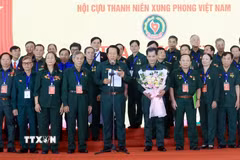 Ông Thân Đức Nam, Chủ tịch Hội Cựu Thanh niên xung phong Việt Nam khóa V, nhiệm kỳ 2026-2031 phát biểu. (Ảnh: Tuấn Anh/TTXVN)