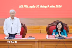 Đồng chí Đỗ Văn Chiến, Ủy viên Bộ Chính trị, Phó Chủ tịch Thường trực Quốc hội phát biểu chỉ đạo. (Ảnh: Minh Đức/TTXVN)