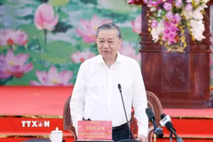 Tổng Bí thư Tô Lâm phát biểu. (Ảnh: Thống Nhất/TTXVN)