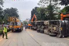 Hiện trường vụ tai nạn. (Nguồn: Báo Phú Thọ)