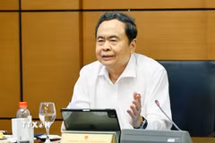 Chủ tịch Quốc hội Trần Thanh Mẫn, đại biểu Quốc hội Thành phố Hồ Chí Minh phát biểu. (Ảnh: Doãn Tấn/TTXVN)