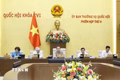 Ủy ban Thường vụ Quốc hội cho ý kiến về Dự án Luật An ninh dữ liệu. (Nguồn: TTXVN)