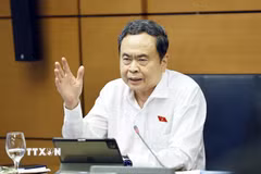 Chủ tịch Quốc hội Trần Thanh Mẫn, đại biểu Quốc hội Thành phố Hồ Chí Minh phát biểu. (Ảnh: Doãn Tấn/TTXVN)