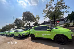 Xe taxi sử dụng điện. (Nguồn: TTXVN)