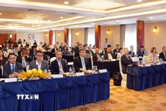 Đại biểu tham dự Hội nghị quốc tế-Phiên họp Thường niên lần thứ 18 APRSCP: Kết nối Khoa học và Công nghệ. (Ảnh: Trung Tuyến/TTXVN)