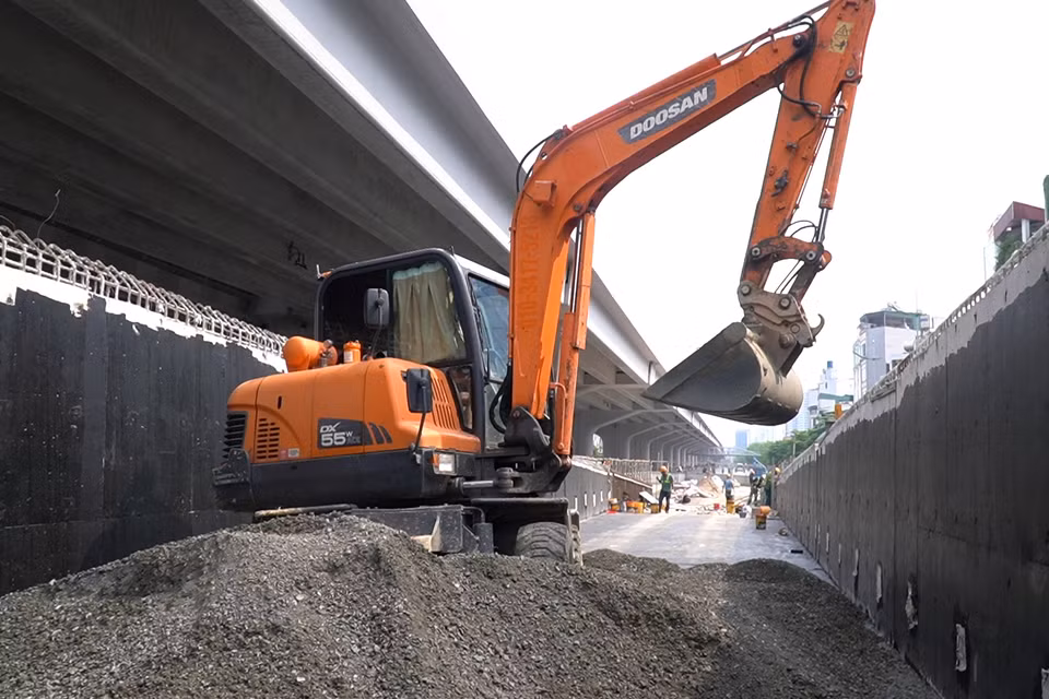 Chiều rộng mỗi nhánh Ram theo thiết kế là 6m. (Ảnh: Văn Hào/Vietnam+)