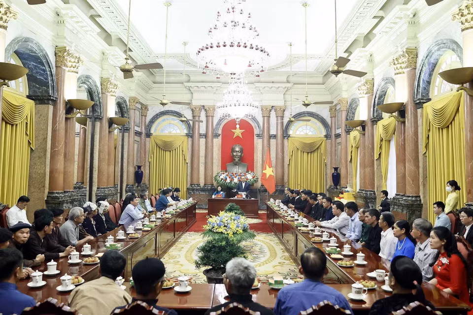 Quang cảnh buổi tiếp. (Ảnh: Thống Nhất/TTXVN)