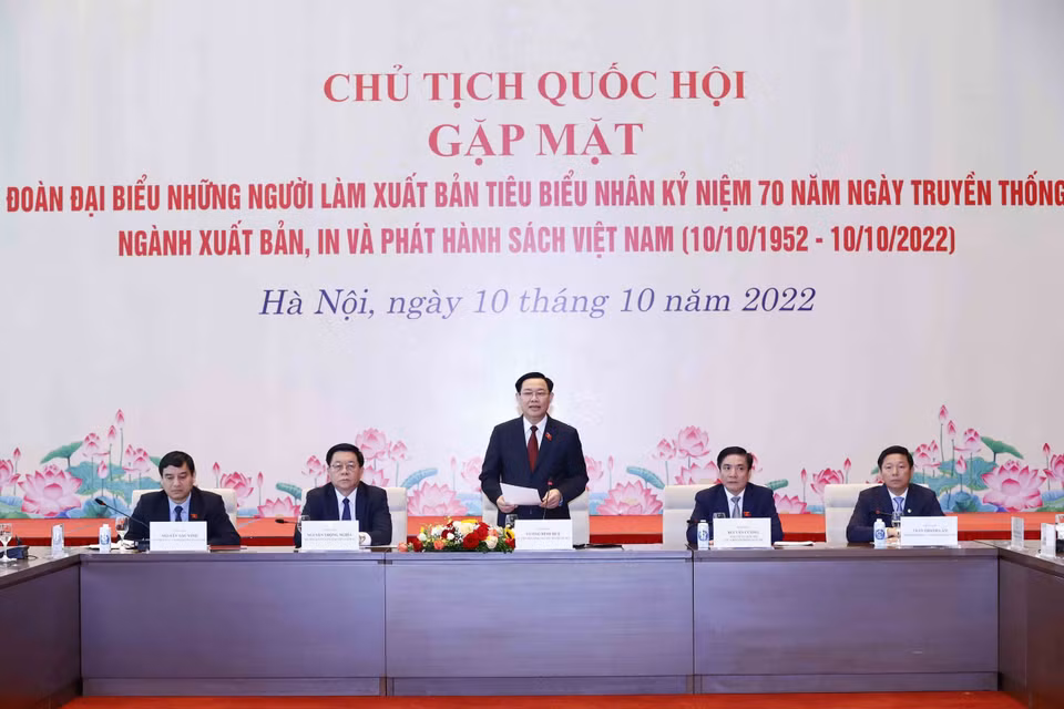 Chủ tịch Quốc hội Vương Đình Huệ phát biểu. (Ảnh: Doãn Tấn/TTXVN)