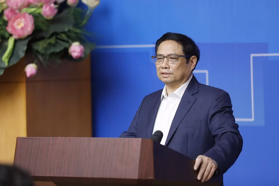 Thủ tướng Phạm Minh Chính phát biểu khai mạc hội nghị. (Ảnh: Dương Giang/TTXVN)