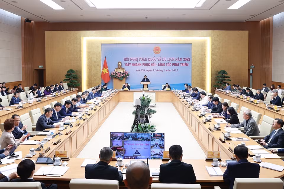 Thủ tướng Phạm Minh Chính phát biểu khai mạc hội nghị. (Ảnh: Dương Giang/TTXVN)
