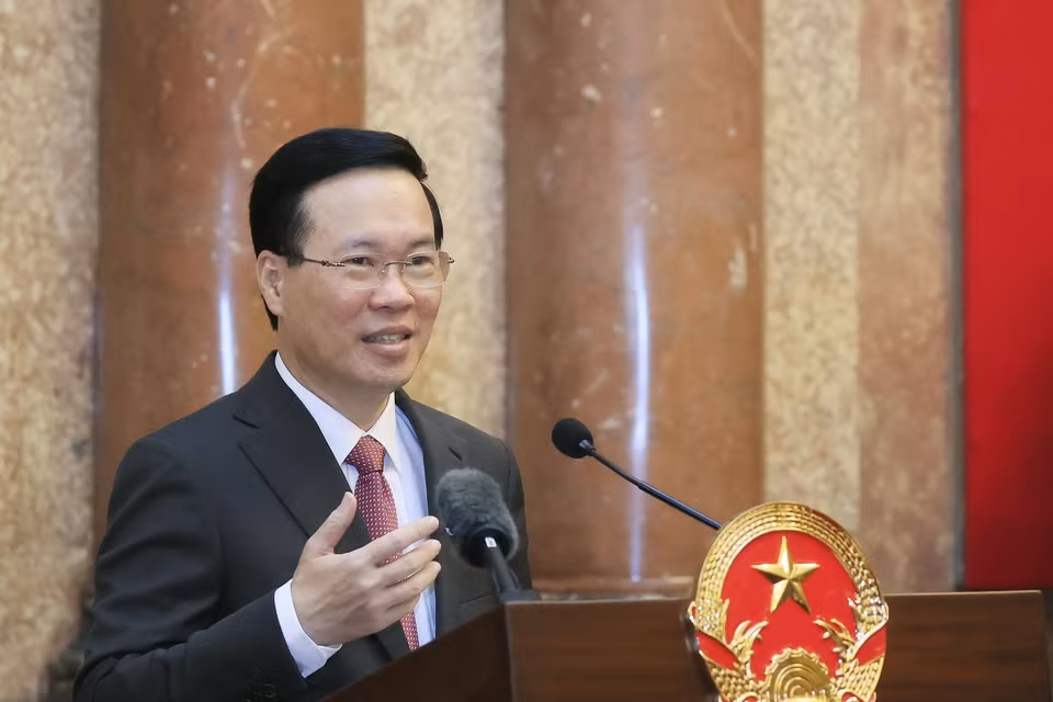 Chủ tịch nước Võ Văn Thưởng phát biểu. (Ảnh: Thống Nhất/TTXVN)