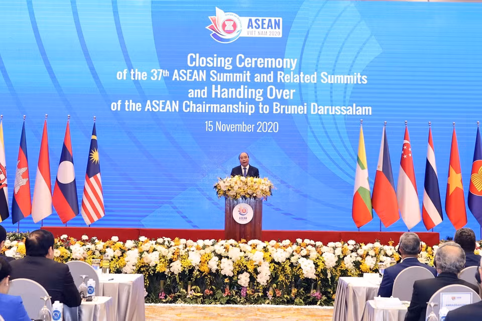 Thủ tướng Nguyễn Xuân Phúc, Chủ tịch ASEAN 2020 phát biểu. (Ảnh: Thống Nhất/TTXVN)