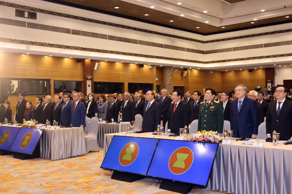 Lễ bế mạc Hội nghị Cấp cao ASEAN 37 và các Hội nghị Cấp cao liên quan. (Ảnh: Thống Nhất/TTXVN)