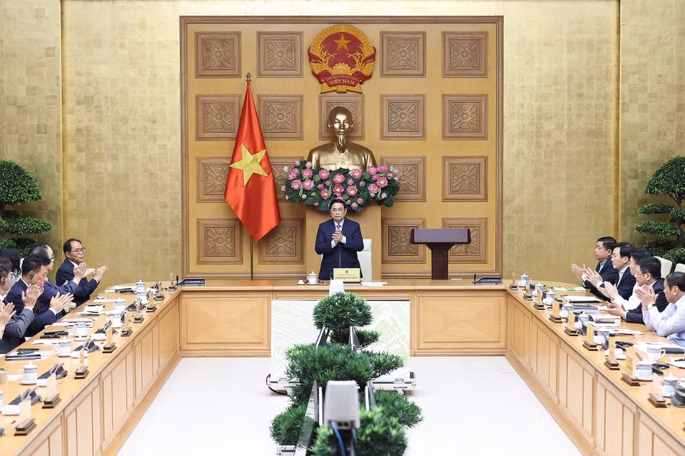 Quang cảnh buổi làm việc. (Ảnh: Dương Giang/TTXVN)