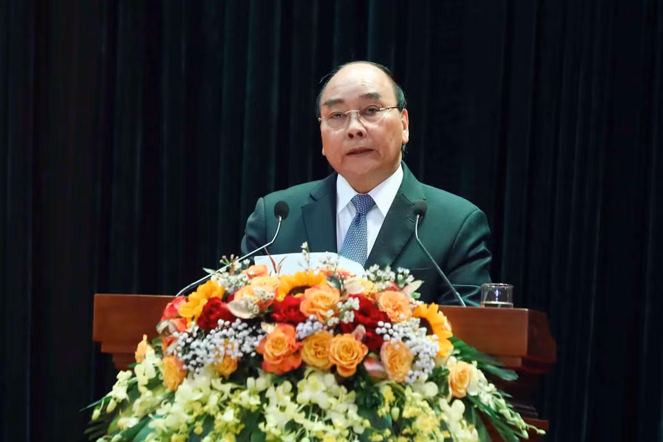Chủ tịch nước Nguyễn Xuân Phúc phát biểu. (Ảnh: Phạm Kiên/TTXVN)