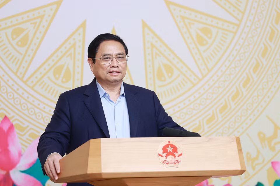 Thủ tướng Phạm Minh Chính phát biểu khai mạc phiên họp lần thứ 5 Ủy ban Quốc gia về chuyển đổi số. (Ảnh: Dương Giang/TTXVN)