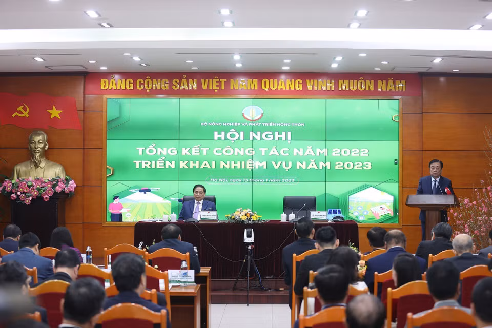 Quang cảnh hội nghị triển khai nhiệm vụ của Bộ Nông nghiệp và Phát triển Nông thôn. (Ảnh: Dương Giang/TTXVN)