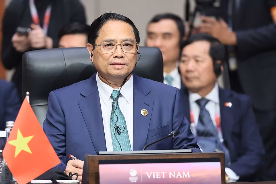 Thủ tướng Phạm Minh Chính phát biểu tại Hội nghị Cấp cao ASEAN-Hoa Kỳ lần thứ 11. (Ảnh: Dương Giang/TTXVN)