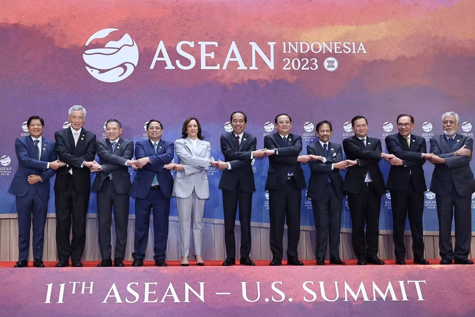 Thủ tướng Phạm Minh Chính và các Trưởng đoàn tham dự Hội nghị Cấp cao ASEAN-Hoa Kỳ lần thứ 11. (Ảnh: Dương Giang/TTXVN)