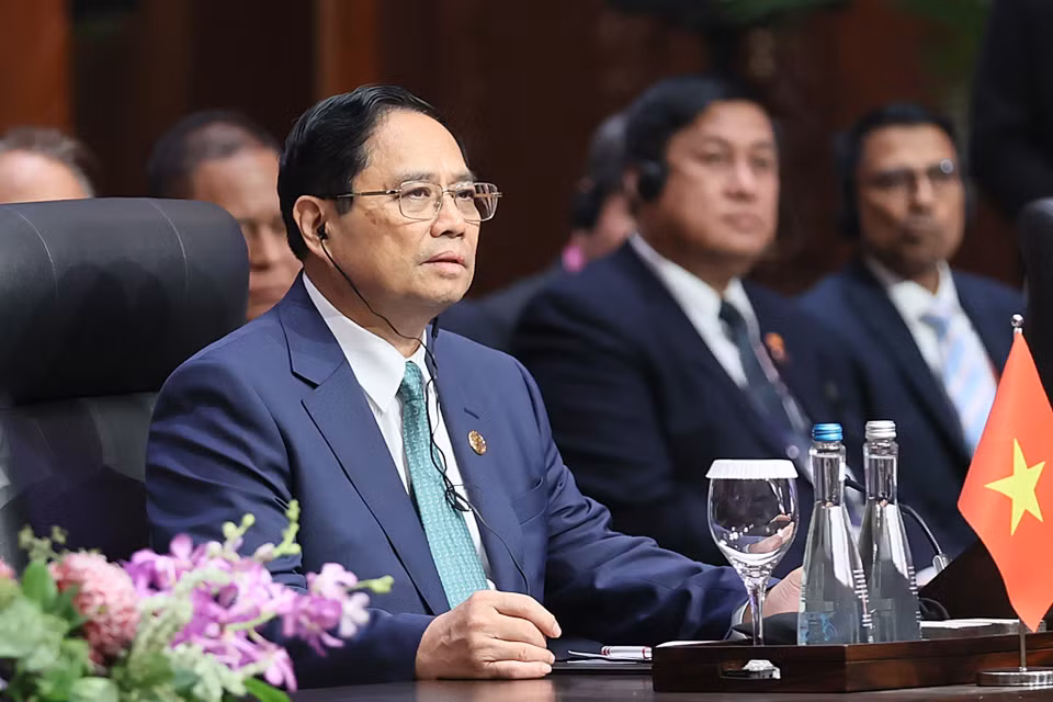 Thủ tướng Phạm Minh Chính phát biểu tại Hội nghị Cấp cao ASEAN-Hoa Kỳ lần thứ 11. (Ảnh: Dương Giang/TTXVN)