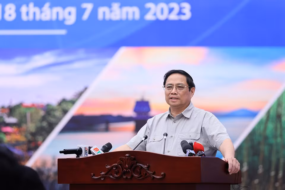 Thủ tướng Phạm Minh Chính phát biểu chỉ đạo hội nghị. (Ảnh: Dương Giang/TTXVN)