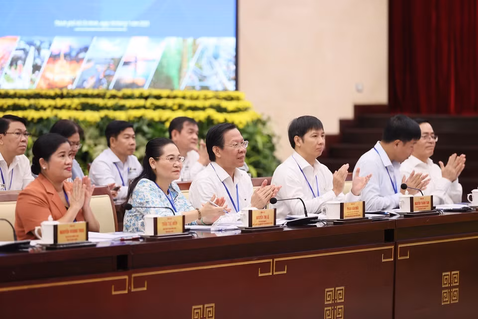 Các đại biểu tham dự Hội nghị Hội đồng Điều phối Vùng Đông Nam Bộ. (Ảnh: Dương Giang/TTXVN)