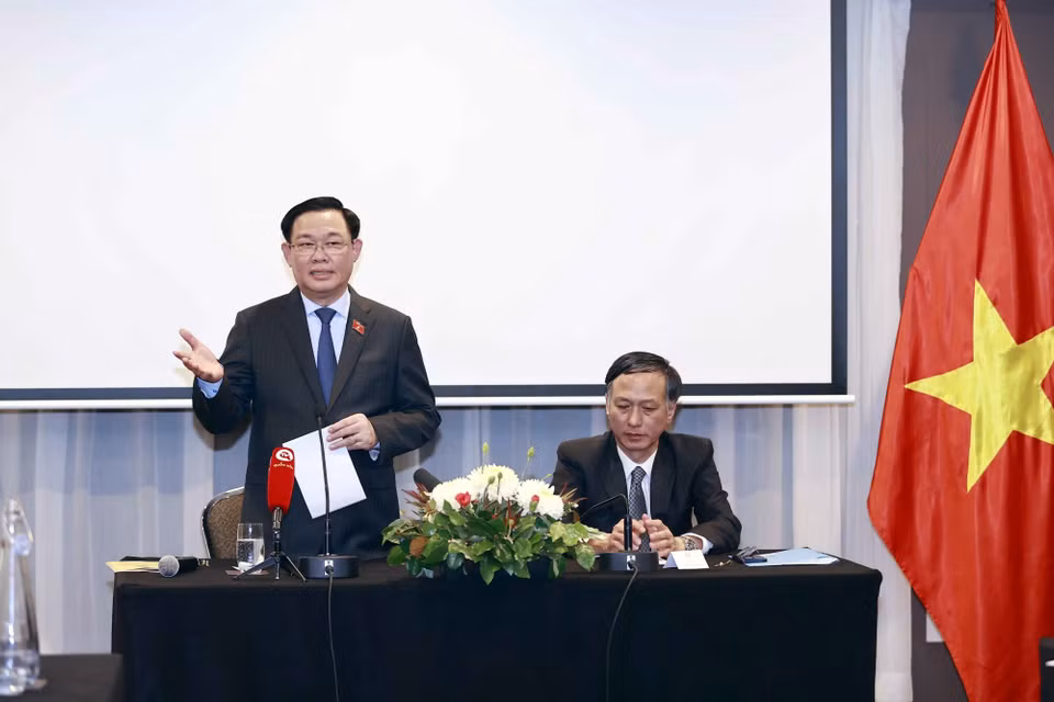 Chủ tịch Quốc hội Vương Đình Huệ phát biểu. (Ảnh: Doãn Tấn/TTXVN)