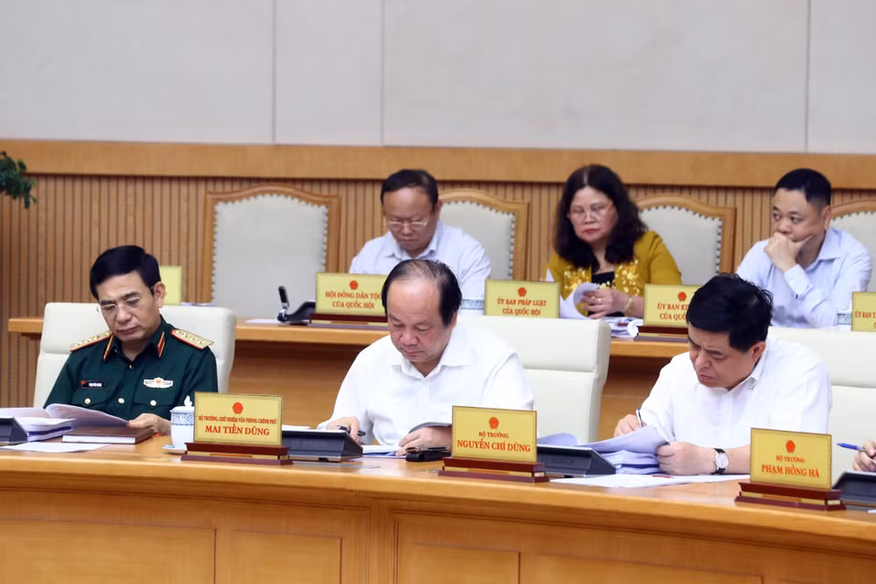 Các thành viên Chính phủ và đại biểu tham dự phiên họp. (Ảnh: Thống Nhất/TTXVN)