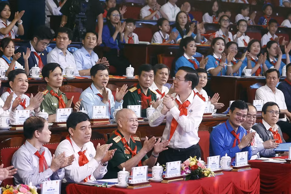Chủ tịch nước Võ Văn Thưởng dự Lễ kỷ niệm. (Ảnh: Thống Nhất/TTXVN)