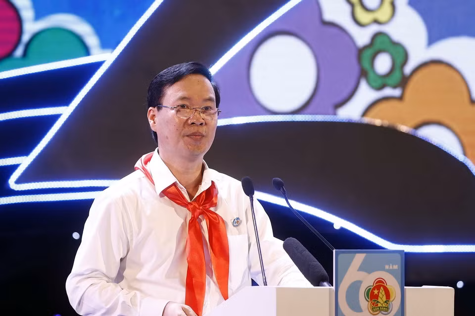 Chủ tịch nước Võ Văn Thưởng phát biểu tại Lễ kỷ niệm. (Ảnh: Thống Nhất/TTXVN)