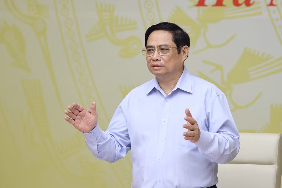 Thủ tướng Phạm Minh Chính chủ trì hội nghị. (Ảnh: Dương Giang/TTXVN)