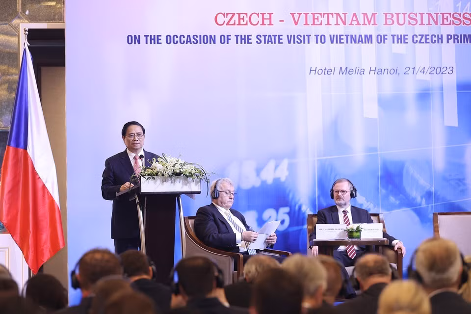 Thủ tướng Phạm Minh Chính phát biểu tại Diễn đàn. (Ảnh: Dương Giang/TTXVN)