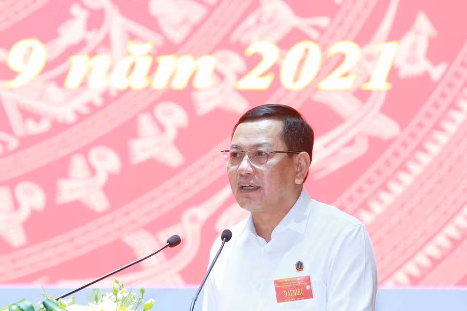 Ông Nguyễn Văn Du, Phó Chánh án Toà án nhân dân tối cao phát biểu tại hội nghị. (Ảnh: Phương Hoa/TTXVN)