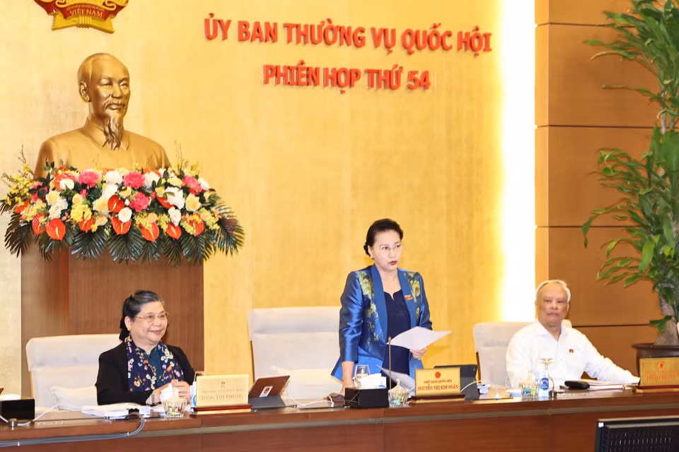 Chủ tịch Quốc hội Nguyễn Thị Kim Ngân phát biểu khai mạc. (Ảnh: Trọng Đức/TTXVN)