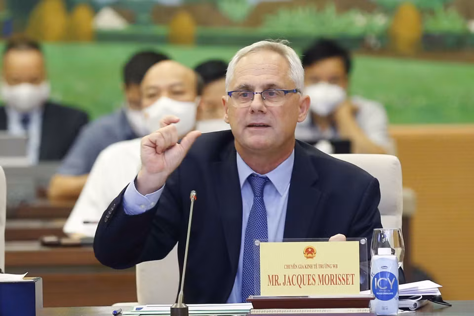 Ông Jacques Morisset, Chuyên gia Kinh tế trưởng của Ngân hàng Thế giới tại Việt Nam, phát biểu. (Ảnh: Doãn Tấn/TTXVN)