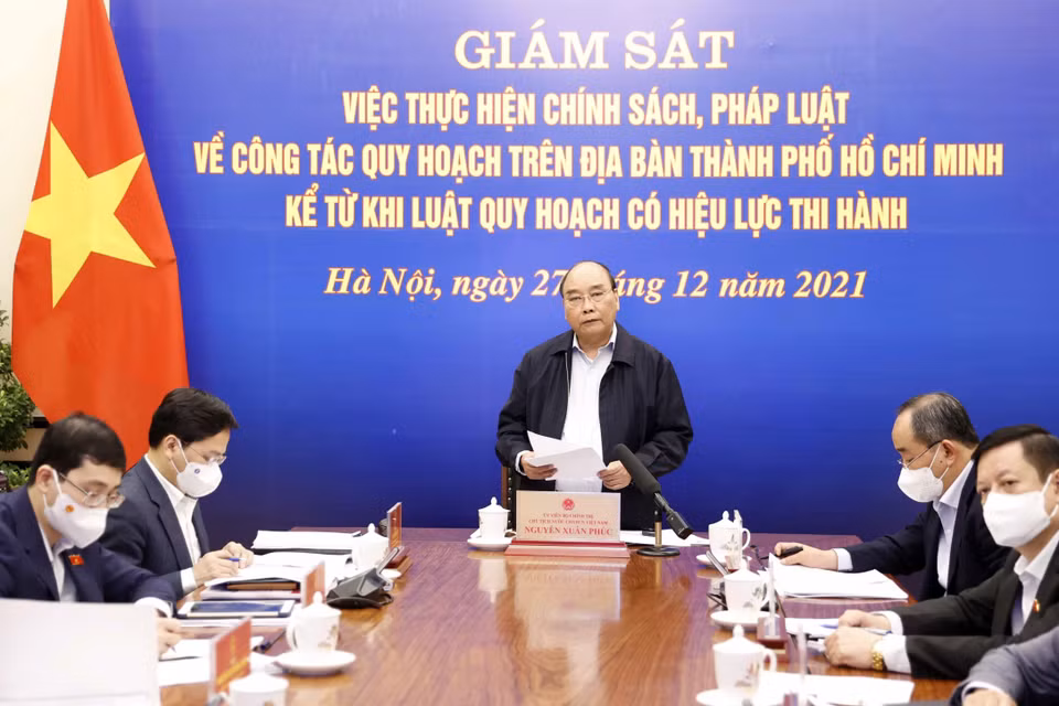 Nội dung hội nghị là giám sát việc thực hiện chính sách, pháp luật về công tác quy hoạch trên địa bàn Thành phố Hồ Chí Minh kể từ khi Luật Quy hoạch có hiệu lực thi hành. (Ảnh: Phương Hoa/TTXVN)