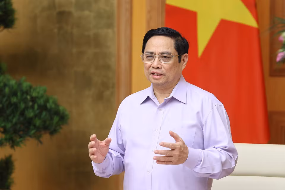  Thủ tướng Phạm Minh Chính chủ trì Hội nghị trực tuyến toàn quốc với các bộ, ngành Trung ương và địa phương về đẩy nhanh tiến độ thực hiện giải ngân vốn đầu tư công. (Ảnh: Dương Giang/TTXVN)