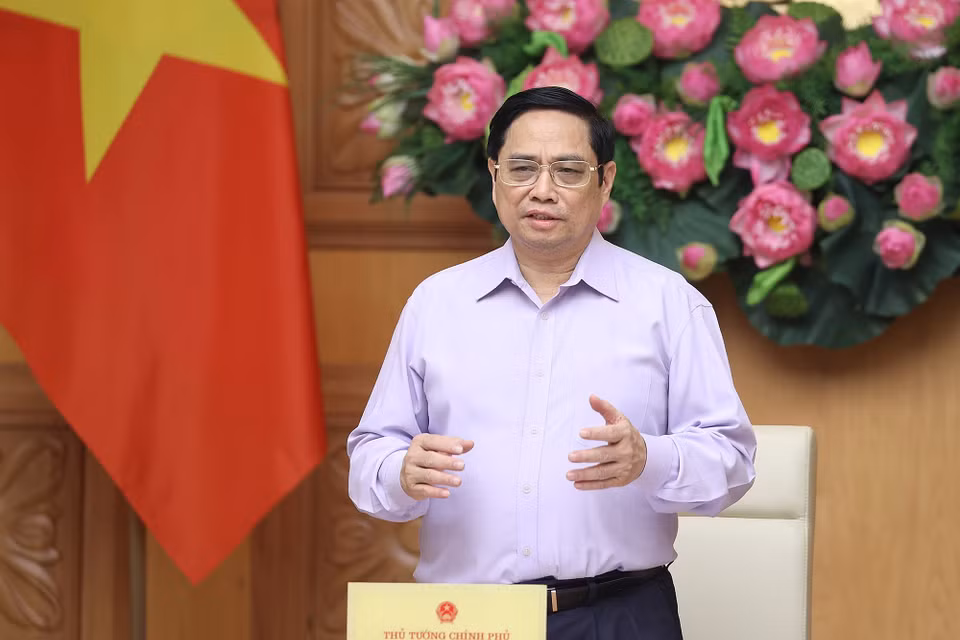 Hình ảnh Thủ tướng Phạm Minh Chính chủ trì hội nghị. (Ảnh: Dương Giang/TTXVN)