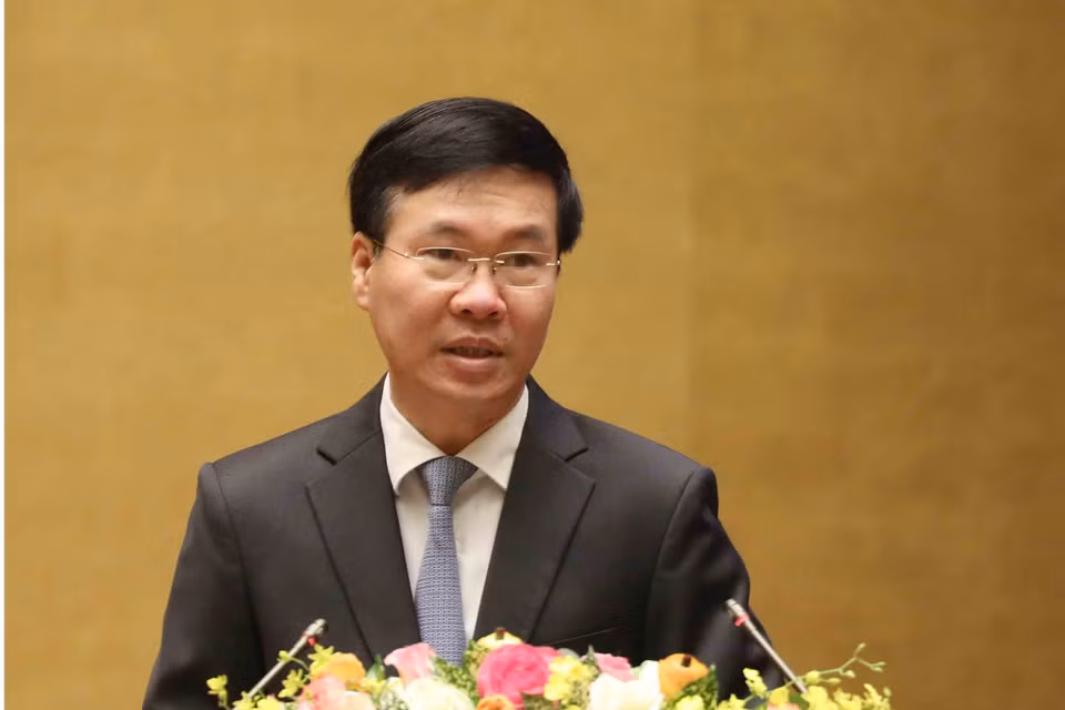 Ông Võ Văn Thưởng, Ủy viên Bộ Chính trị, Thường trực Ban Bí thư phát biểu khai mạc, chỉ đạo Hội nghị. (Ảnh: Phương Hoa/TTXVN)