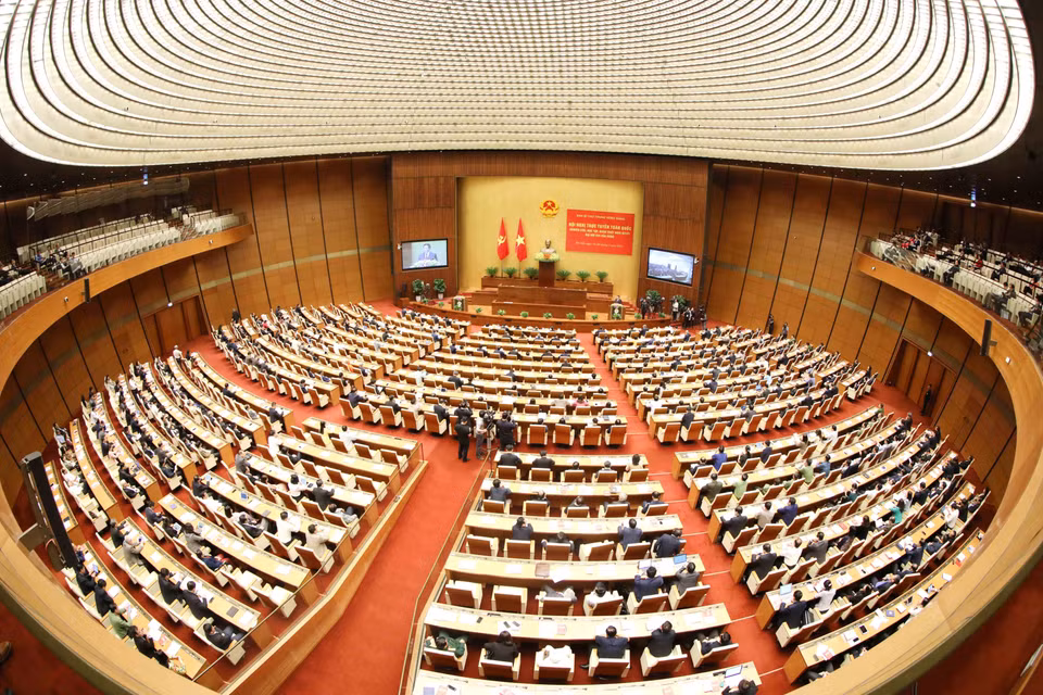 Phòng họp Diên Hồng, Nhà Quốc hội (Hà Nội) - điểm cầu chính của Hội nghị. (Ảnh: Phương Hoa/TTXVN)