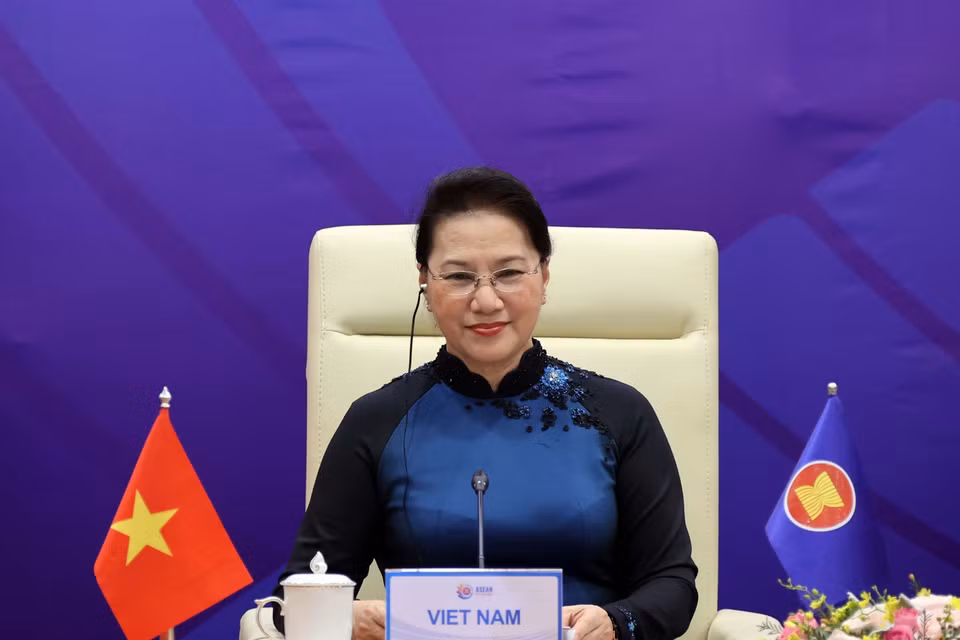 Chủ tịch Quốc hội Nguyễn Thị Kim Ngân, đại diện lãnh đạo nữ Việt Nam tham dự và phát biểu tại hội nghị. (Ảnh: Thống Nhất/TTXVN)
